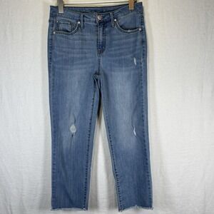 Seven7 Tower Crop Jeans-Raw Hem-Medium Wash-Size 6